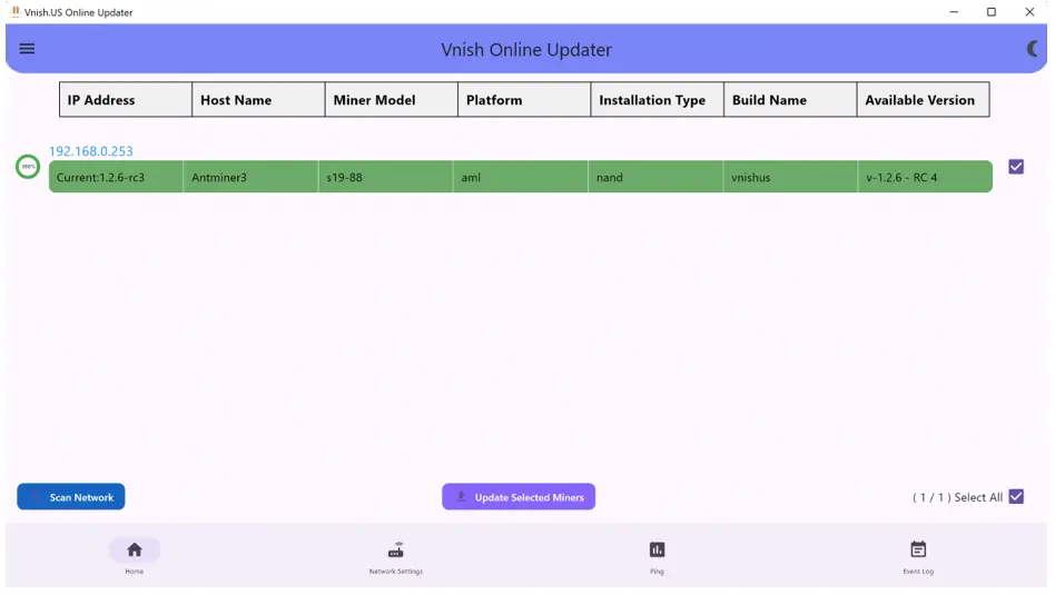 Updating Miners